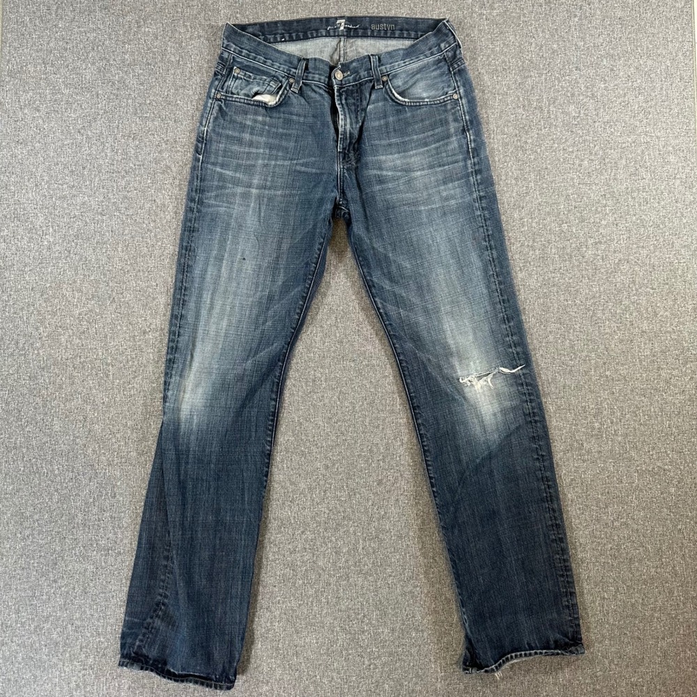 7 For All Mankind Austyn Relaxed Straight Leg Jeans Mens 32x32 Blue Denim USA